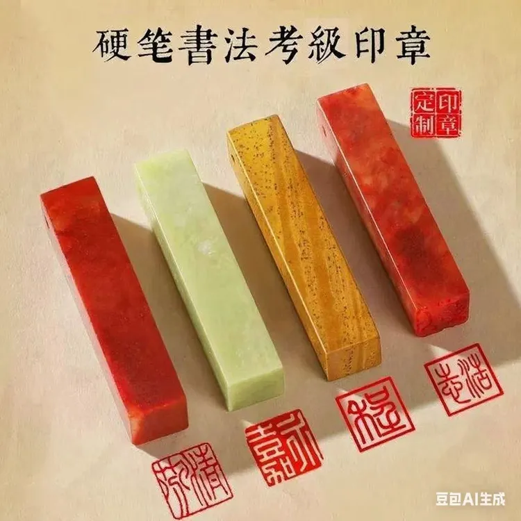 硬笔书法印章套装姓氏名章引首闲章扇面小楷小尺寸石料印章手工刻
