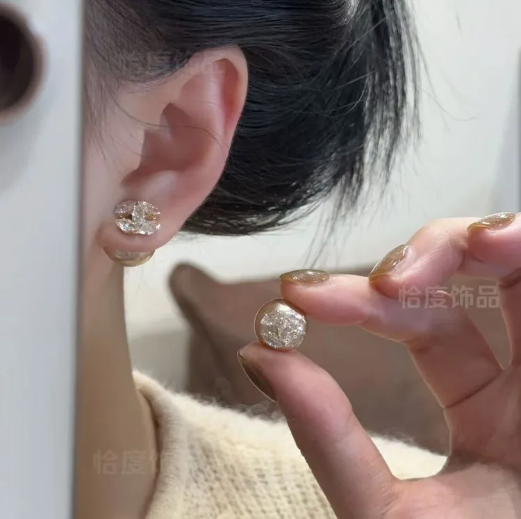 铜合金耳饰 小香风法式轻奢温柔锆石耳钉[‘双11好物’]