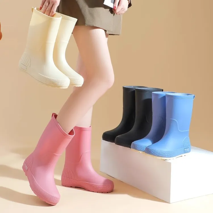 防滑短筒雨靴军登雨鞋女士中筒成人水鞋时尚水靴洗车厨房防水胶鞋