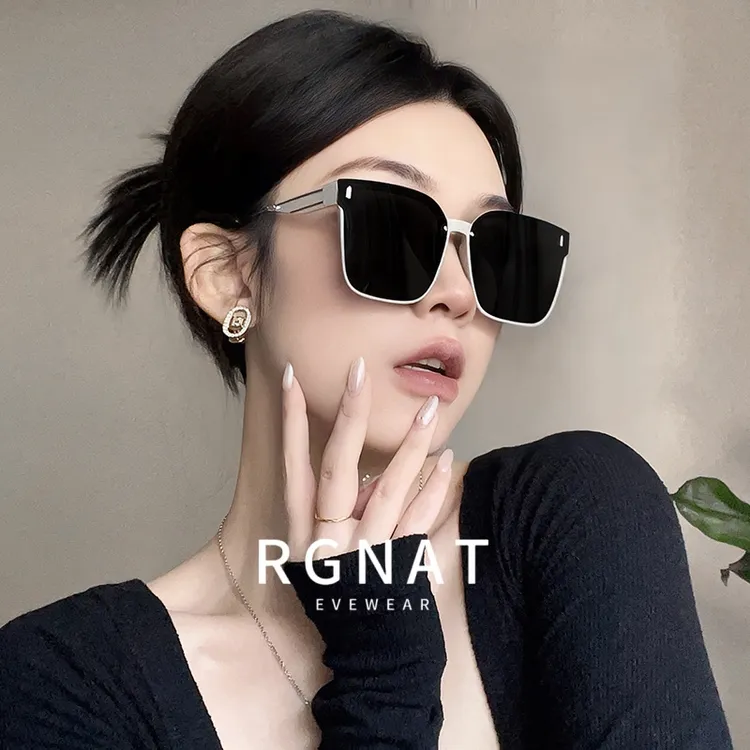 RGNAT白色墨镜大框百搭偏光防紫外线眼镜开车专用太阳镜女显脸小