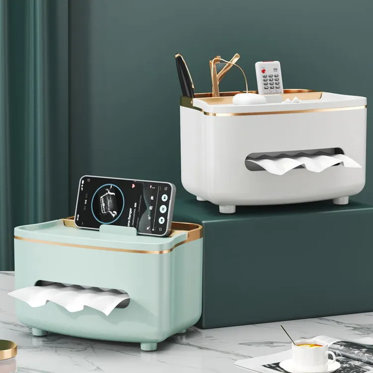 纸巾盒抽纸盒家用客厅创意茶几遥控器收纳盒高档轻奢风餐巾纸盒子