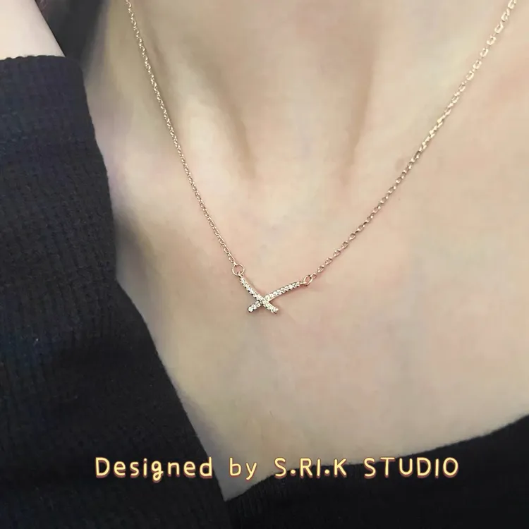 坠链均925银 十里间【纯银|交叉礼物】简约气质蝴蝶结项链锁骨链