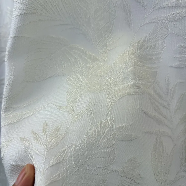 高奢色织提花金玉满堂亦布亦纱透光不透人纱帘客厅阳台窗帘纱帘