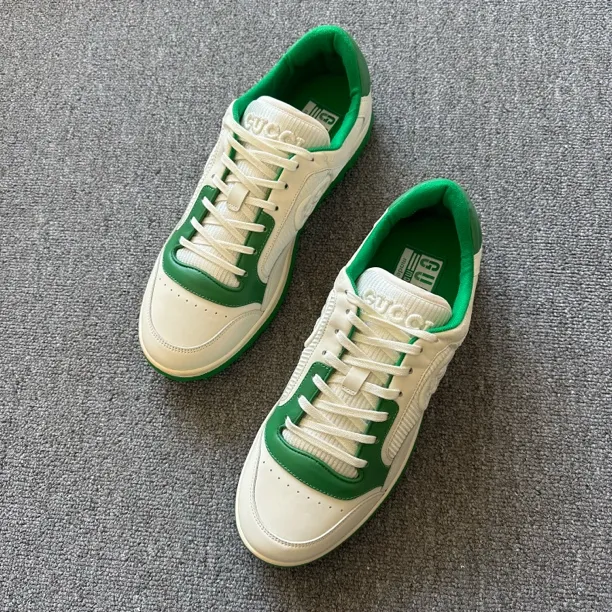 未使用 GUCCI/古驰 MAC80 白绿做旧低帮板鞋