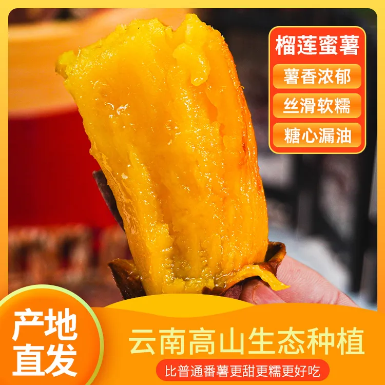 【产地直发】云南榴莲蜜薯丝滑3/5斤番薯红薯地瓜蜜薯金时烤红薯