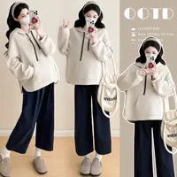 【晴晴】孕妇上衣秋季2025新款时尚孕妇装洋气宽松显瘦连帽套头卫衣