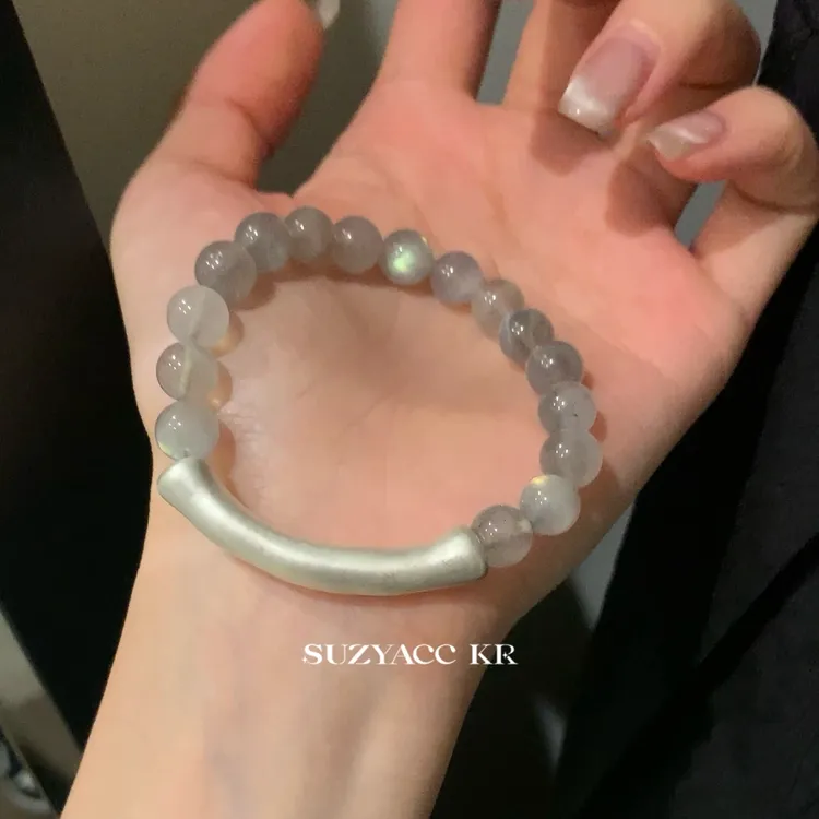 Suzyacc Kr 足银手链 足银【月光竹节】手链手串手工小众-C2281