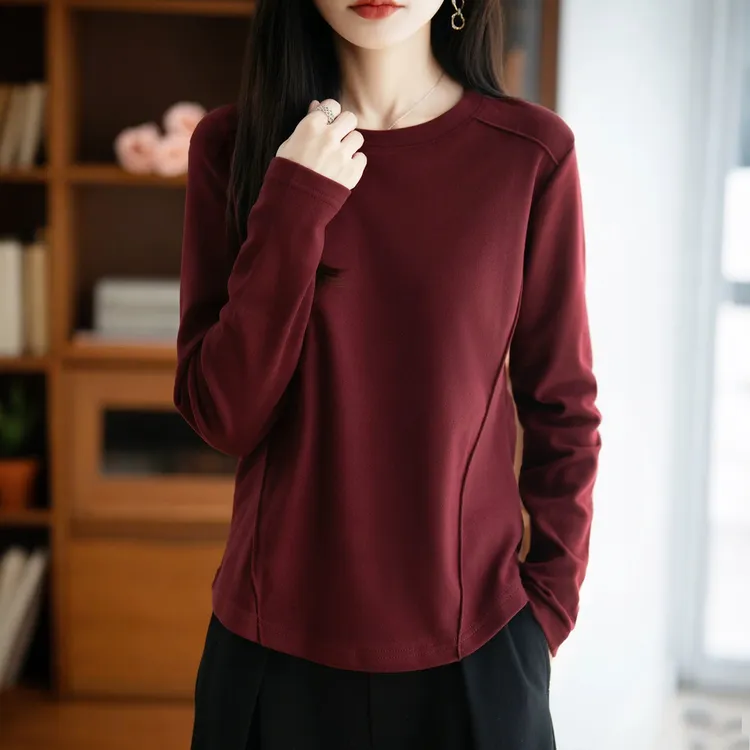 圆领打底衫女内搭秋冬亲肤2025年新款显瘦德绒女士上衣长袖T恤女