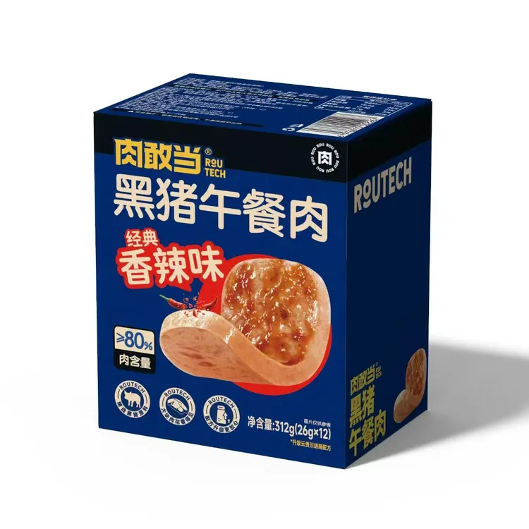 26年8月后到期 肉敢当黑猪午餐肉香辣味 26g*12片/盒