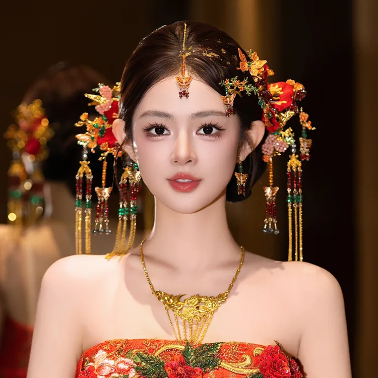 合金婚庆饰品 新娘发饰蝴蝶眉心坠婚礼秀禾服新款发饰品G0394