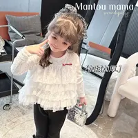【Mt studio】3【新款】加绒加厚花边蕾丝上衣加绒加厚女童秋冬气质