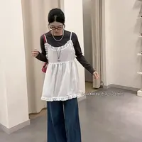 （天鹅套装）Mol韩国货！两件套上衣女2025年新款长袖T恤+吊带C987