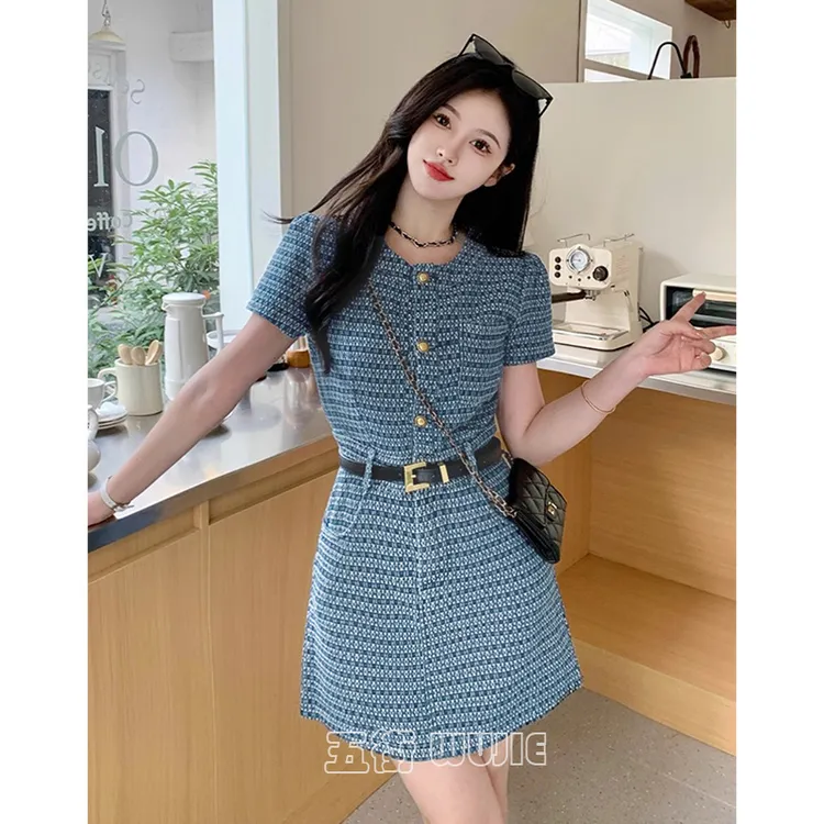 时尚牛仔上衣短裙两件套2025夏季新款修身显瘦套装炸街时尚港风