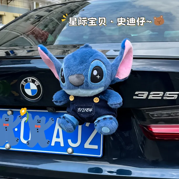 史迪仔车上汽车尾部挂件玩偶车载车屁股车外摩托电动车后备箱摆件