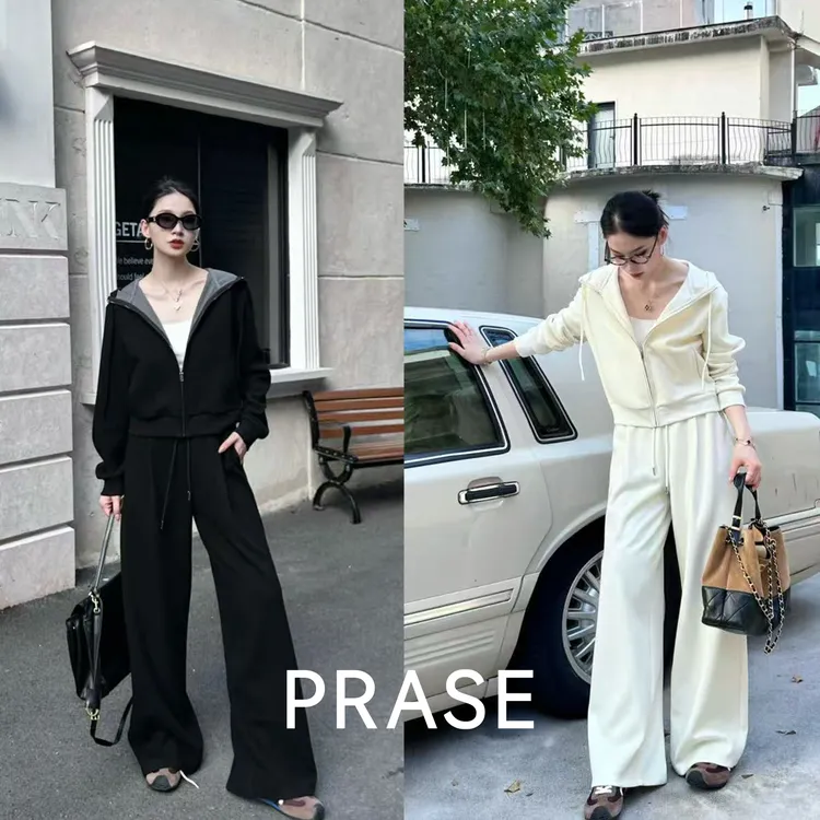 PRASE·噜【清风随行】秋冬新款时尚连帽卫衣休闲套装PR510B113/2