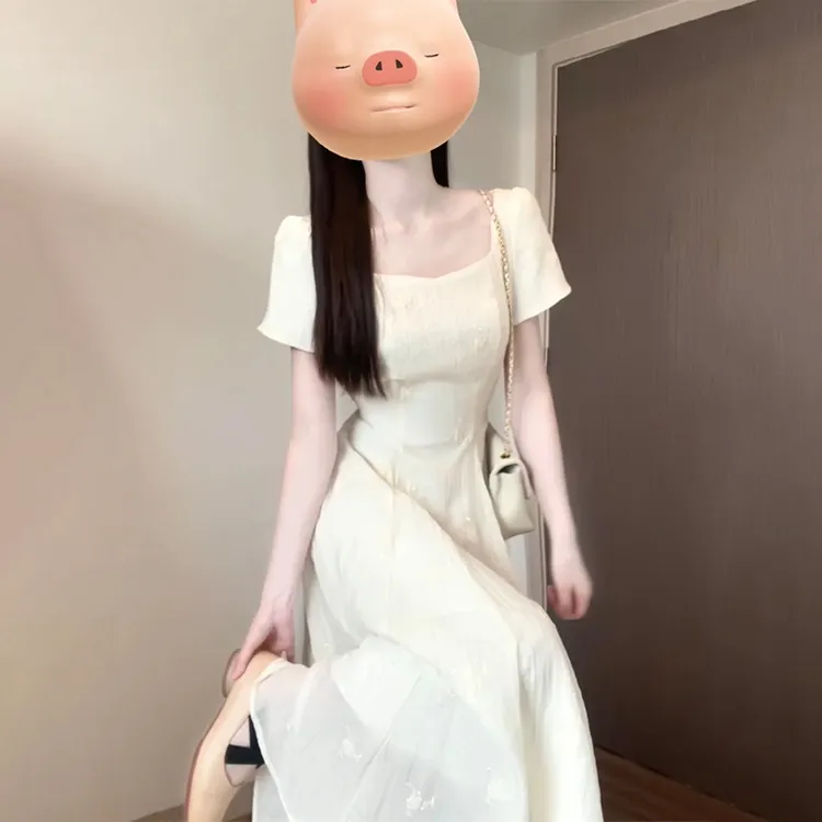 3562法式高级感连衣裙子女2025新款小个子海边度假气质长裙