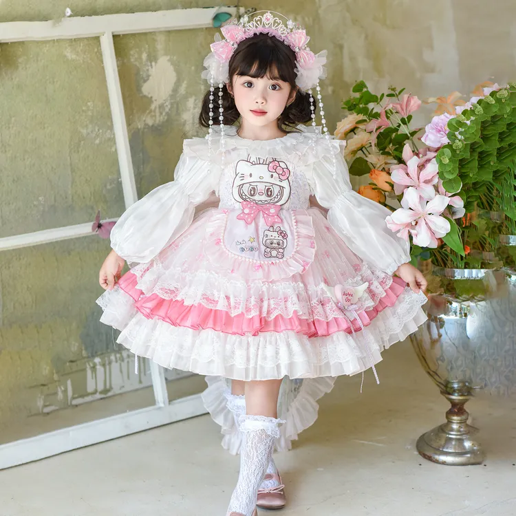 洛丽塔女童公主裙秋装拉布布儿童衣服女孩蓬蓬生日毛衣秋季连衣裙