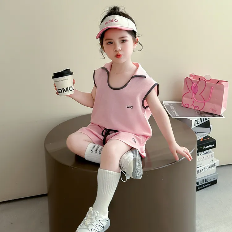 女童运动套装夏装新款宽松无袖短裤两件套夏款儿童装薄款休闲衣服