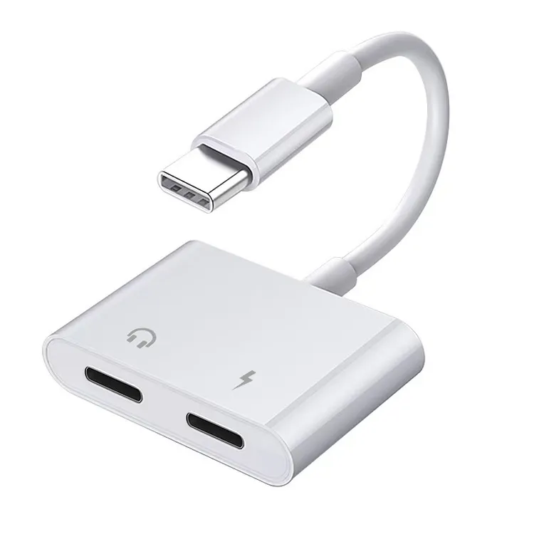 typec手机耳机充电二合一转换器游戏专用直播声卡转接头安卓听歌