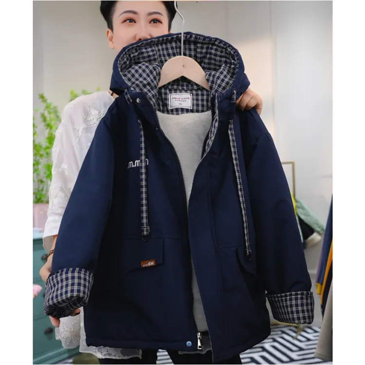 男童冬季加绒棉衣新款中大童洋气冬装休闲棉服保暖连帽外套