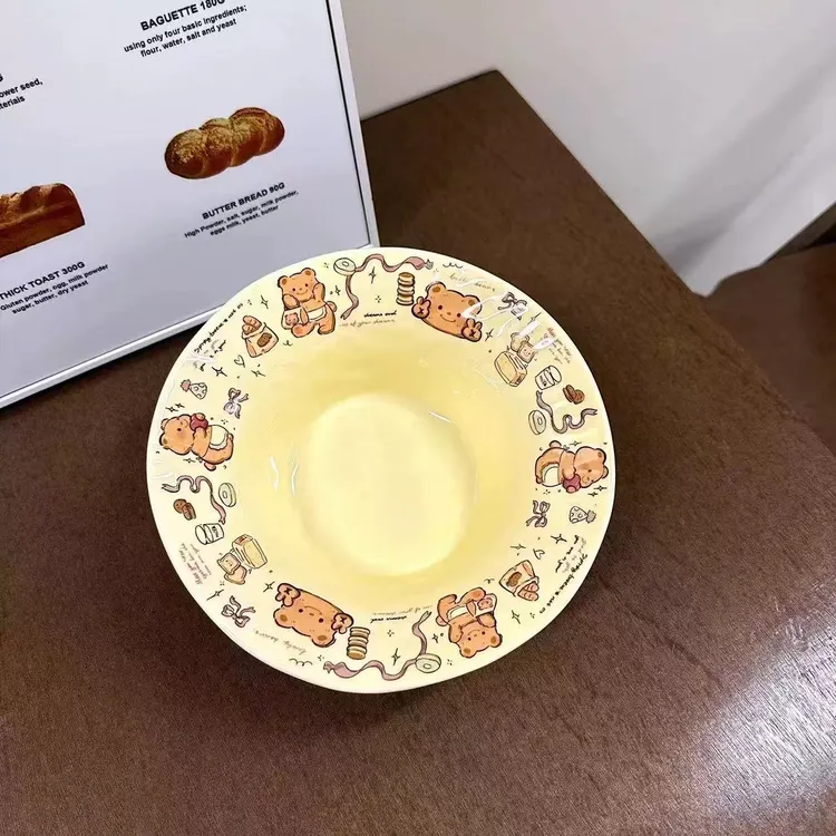 黄油小熊陶瓷泡面碗陶瓷杯可爱学生专用