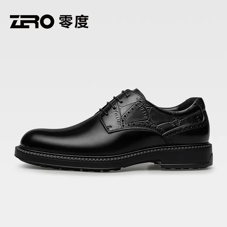 ZRO零度【正装皮鞋】商务轻便休闲皮鞋真牛皮男士经典百搭婚鞋53689