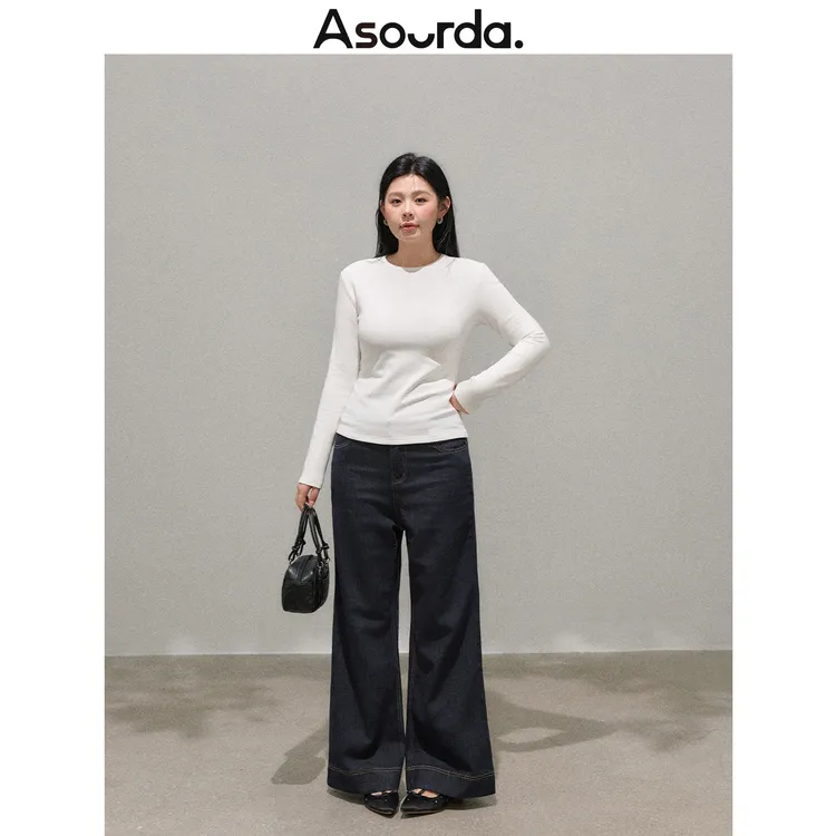 一口苏达不贴骨微喇 高冷小众炸街高级感女装遮肉显瘦牛仔裤子