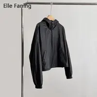 芒果优选-巴黎冲锋进口连帽羊皮衣