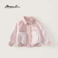 MOMOCO秋季新款女童卡通猫咪小香风拼接洋气外套77730138079