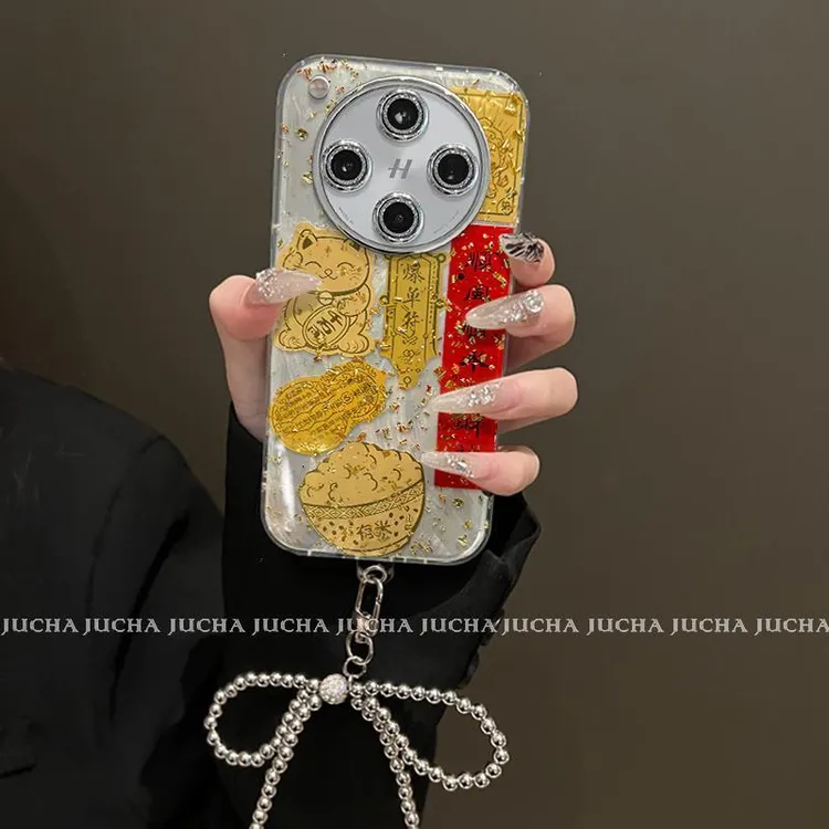 招财金箔猫适用oppofindx8手机壳全包防摔OPPOfindx8pro卡通外壳
