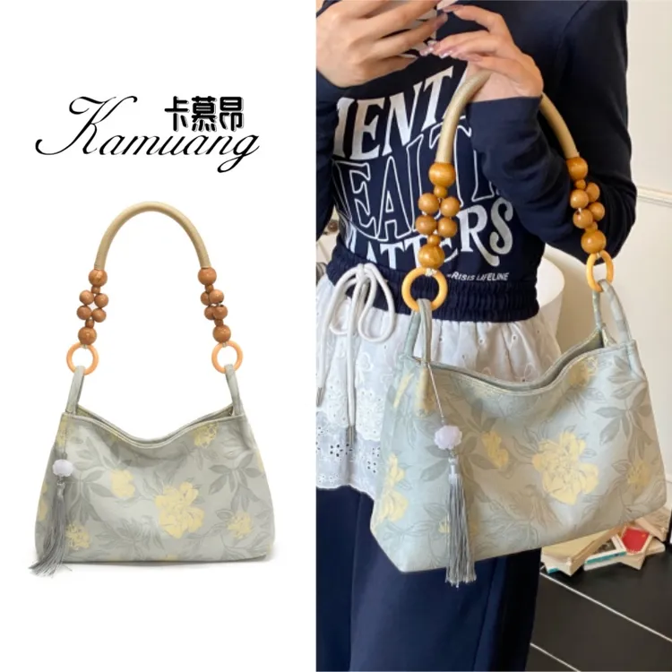 新中式国风包包女夏2025新款休闲单肩腋下包大容量通勤手提托特包