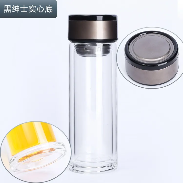 高硼硅玻璃水杯 塑料盖