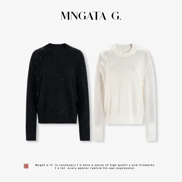 MNGATA G.宫小妍【盘扣·繁星点点】绵羊毛秋冬新中式毛衣5052761