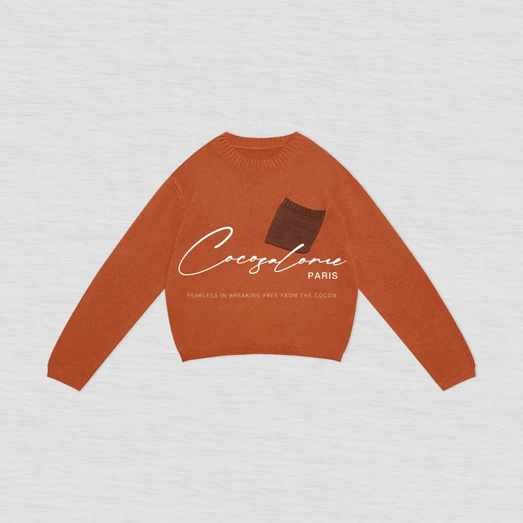 韩彬彬"口袋毛衣"高支绵羊毛混纺艺术撞色多巴胺穿搭毛衣3133-8