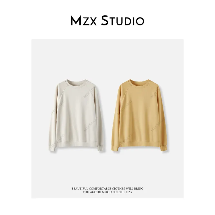 MZX秋季慵懒风织染柔软舒适领口长袖卫衣休闲上衣SY10350-C