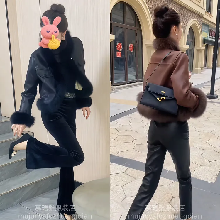 冬季短款宽松型秋冬女派克服秋季显瘦微喇外穿套装