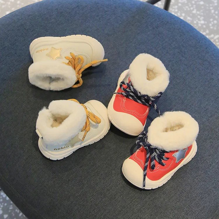 6612小童加厚雪地靴冬季学步宝宝软底防滑雪地棉鞋1-2-3岁男女