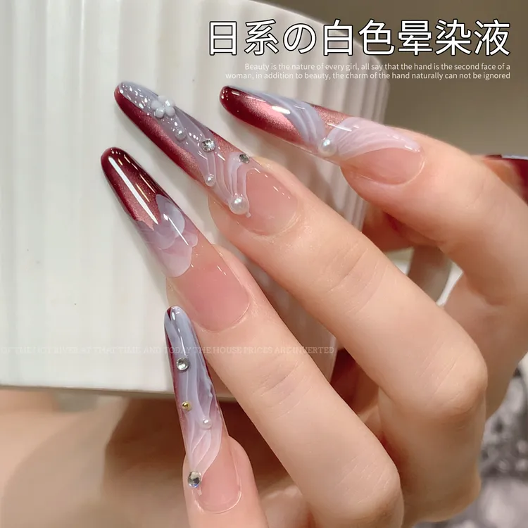 【菊籽老师推荐】白色晕染液美甲店专用日系大理石纹水白晕染液