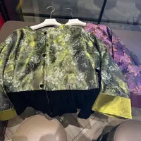 新中式女装外套上衣2025年秋装新款丝绒拼接下摆花色国风洋气减龄