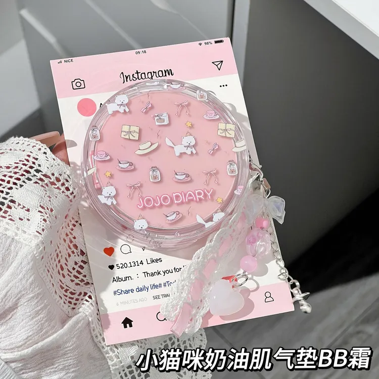 久久日记猫咪持妆水润气垫霜轻薄提亮奶油肌不易脱妆持妆BB霜