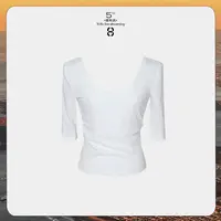 9月26日10:00新品 FORNI 权威tee 小奶皮天丝前后U领中袖打底T