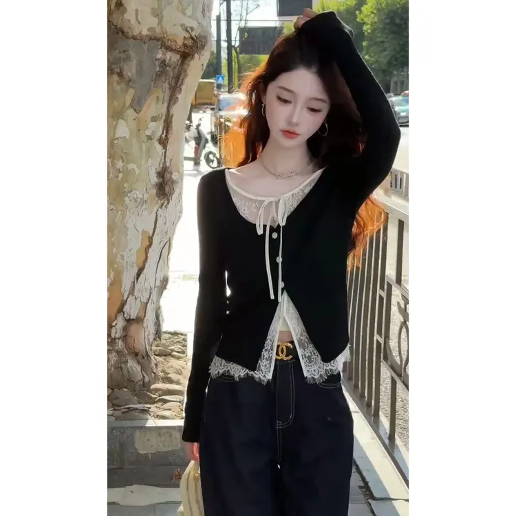 新款爆款时尚设计感气质上衣百搭显瘦阔腿裤两件套