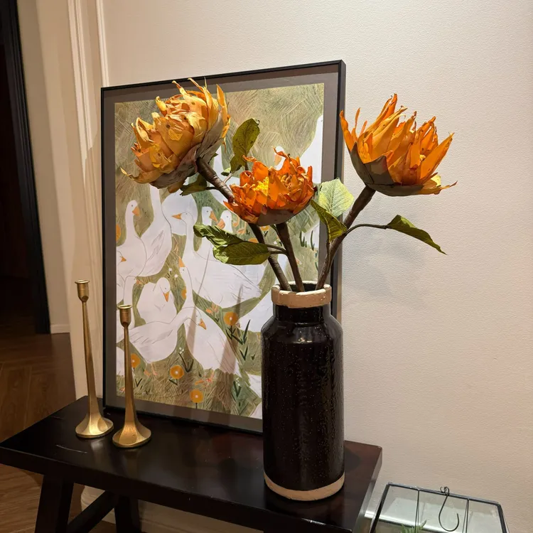 掬涵【推荐】油画向日葵艺术仿真花干花装饰摆件花艺拍摄道具秋色橱