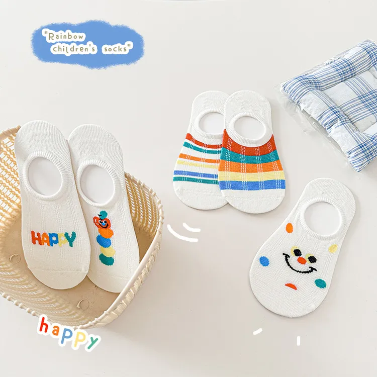 儿童短袜隐形袜浅口夏季薄款棉袜男童女童韩版可爱宝宝网眼船袜夏