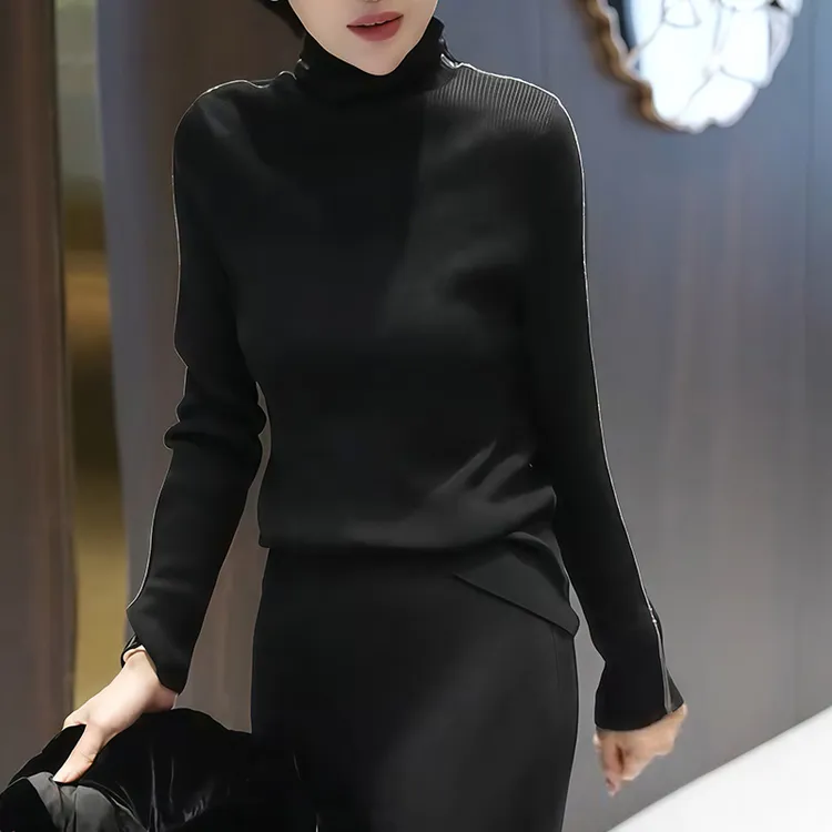高领毛针织衫女秋冬2025年新款百搭毛衣高级感显瘦内搭打底衫上衣