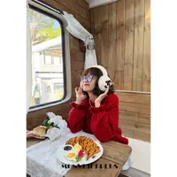 MoNvKiKiPlus2「月行」大码微胖波点娃娃风针织毛衣上衣#B750