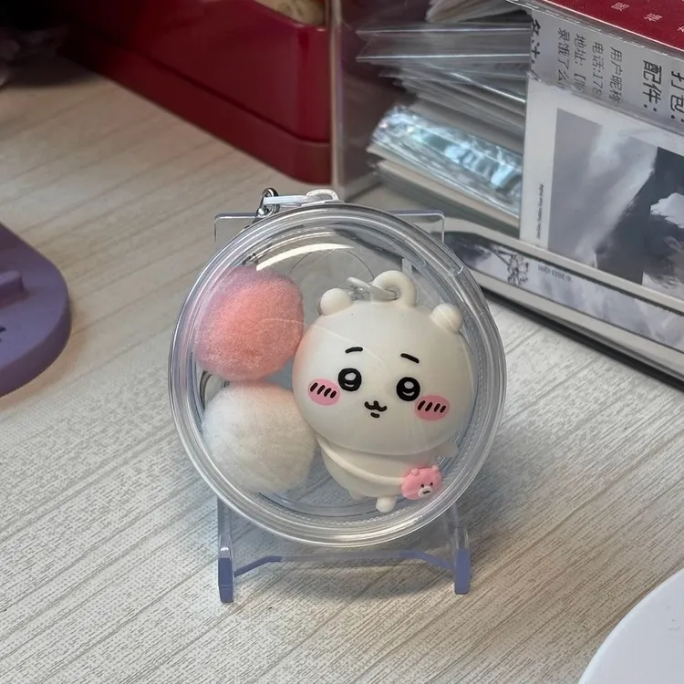 新款圆形迷你娃包chiikawa挂件收纳6cm玩偶外出娃包58mm吧唧收纳