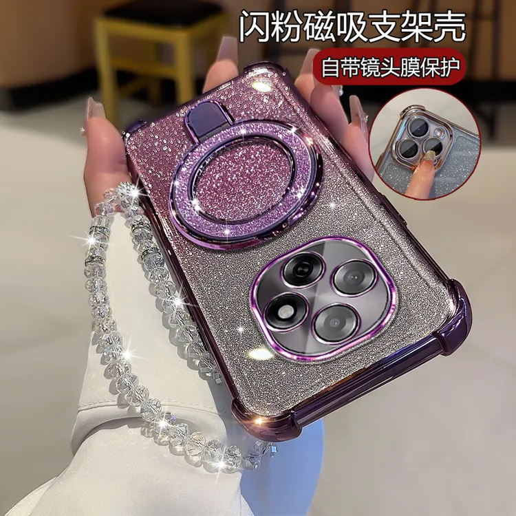 适用OPPOA6Pro手机壳新款四角包边防摔PLN110网红闪粉支架软胶壳