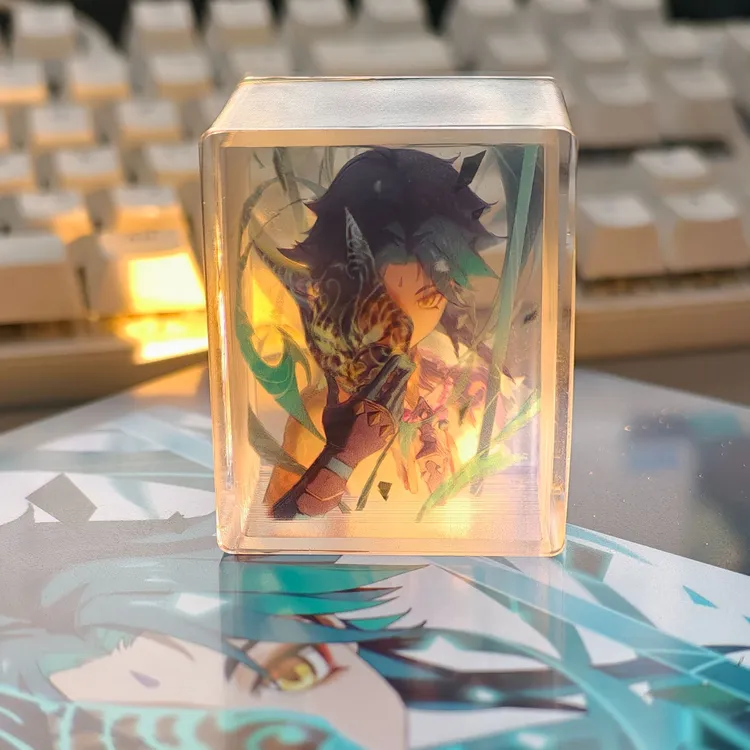  原神魈同人手工切片流麻摆件周边礼物