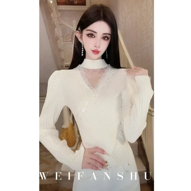 WEIFANSHU/魏凡舒【独占心扉】秋冬新款法式设计感时尚修身百搭毛衣